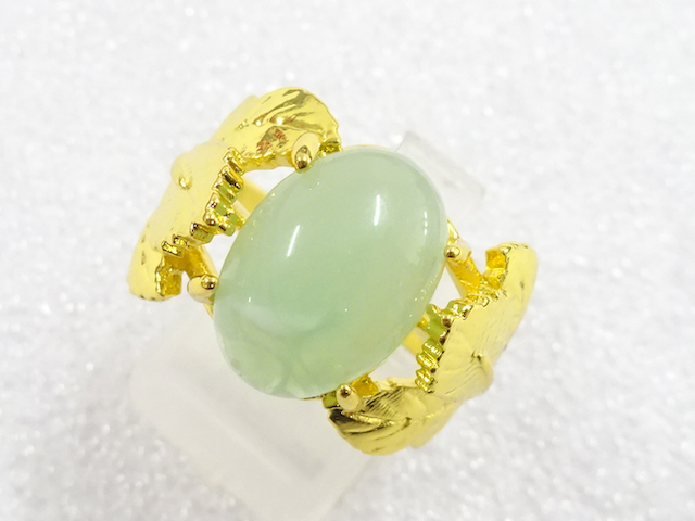 JAPANESE KIMONO / ANTIQUE COLORED STONE RING (SIZE 17)